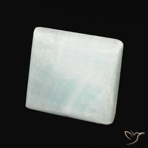 13.88 ct Green Aragonite Stone, Natural Aragonite in Square Cabochon Shape for Sale