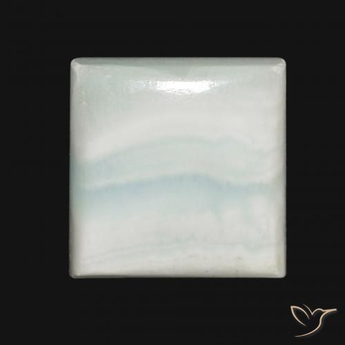 21.62 ct White Aragonite Gemstone, Aragonite Gem in Square Cabochon Shape for Sale.