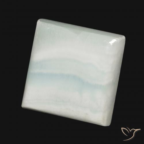 21.62 ct White Aragonite Stone, Natural Aragonite in Square Cabochon Shape for Sale