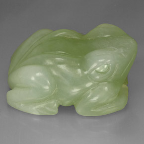 387.33 ct Green Aventurine Gemstone, Aventurine Gem in Carved Frog Shape for Sale.