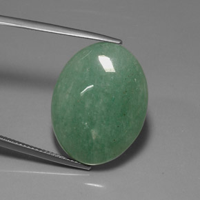 23.52 ct Green Aventurine Gemstone, Aventurine Gem in Oval Cabochon Shape for Sale.
