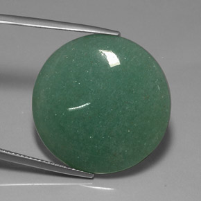 26.40 ct Green Aventurine Gemstone, Aventurine Gem in Round Cabochon Shape for Sale.