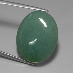 34.34 ct Green Aventurine Gemstone, Aventurine Gem in Oval Cabochon Shape for Sale.