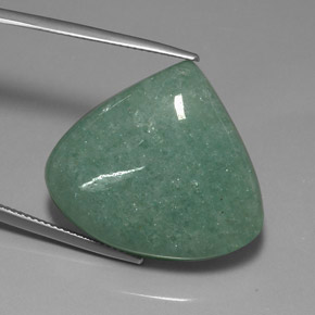 36.47 ct Green Aventurine Gemstone, Aventurine Gem in Pear Cabochon Shape for Sale.