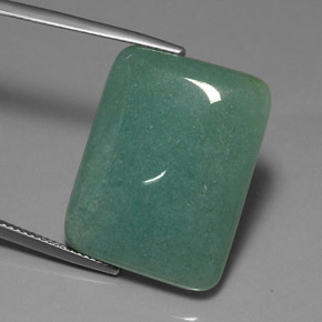 30.87 ct Green Aventurine Gemstone, Aventurine Gem in Baguette Cabochon Shape for Sale.