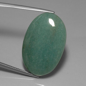 34.41 ct Green Aventurine Gemstone, Aventurine Gem in Oval Cabochon Shape for Sale.