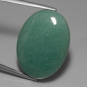 37.75 ct Green Aventurine Gemstone, Aventurine Gem in Oval Cabochon Shape for Sale.