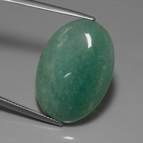 23.34 ct Green Aventurine Gemstone, Aventurine Gem in Oval Cabochon Shape for Sale.