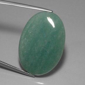 33.55 ct Green Aventurine Gemstone, Aventurine Gem in Oval Cabochon Shape for Sale.