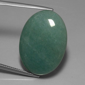33.85 ct Green Aventurine Gemstone, Aventurine Gem in Oval Cabochon Shape for Sale.