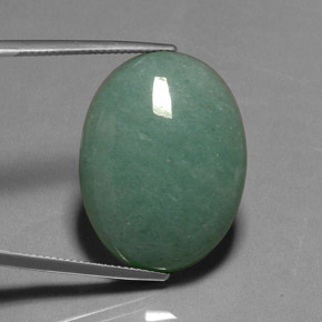 28.80 ct Green Aventurine Gemstone, Aventurine Gem in Oval Cabochon Shape for Sale.