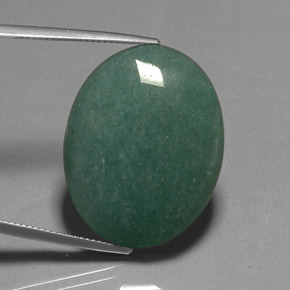 34.41 ct Green Aventurine Gemstone, Aventurine Gem in Oval Cabochon Shape for Sale.