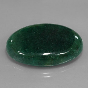 34.82 ct Green Aventurine Gemstone, Aventurine Gem in Oval Cabochon Shape for Sale.