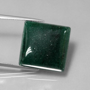 19.54 ct Green Aventurine Gemstone, Aventurine Gem in Square Cabochon Shape for Sale.