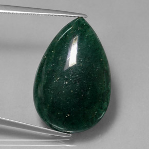 20.96 ct Green Aventurine Stone, Natural Aventurine in Pear Cabochon Shape for Sale