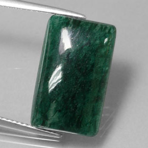 11.84 ct Green Aventurine Gemstone, Aventurine Gem in Baguette Cabochon Shape for Sale.