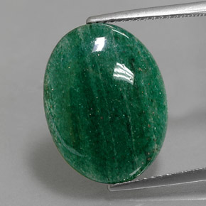 9.17 ct Green Aventurine Gemstone, Aventurine Gem in Oval Cabochon Shape for Sale.