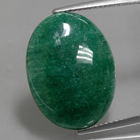 11.32 ct Green Aventurine Gemstone, Aventurine Gem in Oval Cabochon Shape for Sale.