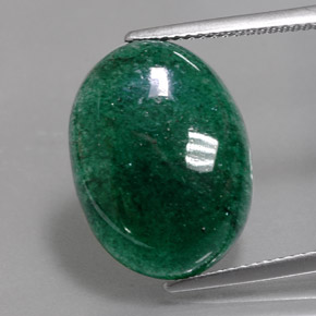 11.07 ct Green Aventurine Gemstone, Aventurine Gem in Oval Cabochon Shape for Sale.