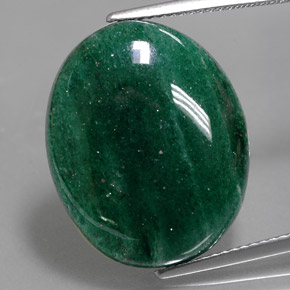 15.91 ct Green Aventurine Gemstone, Aventurine Gem in Oval Cabochon Shape for Sale.