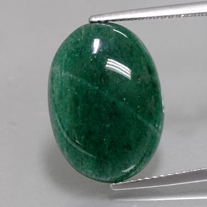 10.36 ct Green Aventurine Gemstone, Aventurine Gem in Oval Cabochon Shape for Sale.