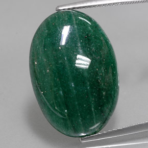 14.64 ct Green Aventurine Gemstone, Aventurine Gem in Oval Cabochon Shape for Sale.