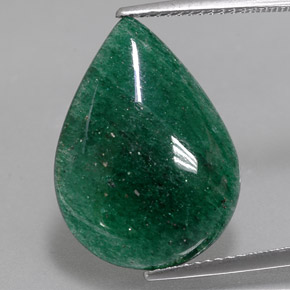 9.81 ct Green Aventurine Gemstone, Aventurine Gem in Pear Cabochon Shape for Sale.