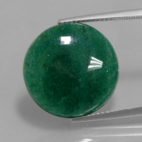 12.28 ct Green Aventurine Gemstone, Aventurine Gem in Round Cabochon Shape for Sale.