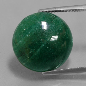 11.46 ct Green Aventurine Gemstone, Aventurine Gem in Round Cabochon Shape for Sale.
