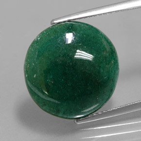 11.75 ct Green Aventurine Gemstone, Aventurine Gem in Round Cabochon Shape for Sale.