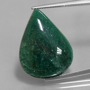 16.78 ct Green Aventurine Gemstone, Aventurine Gem in Pear Cabochon Shape for Sale.