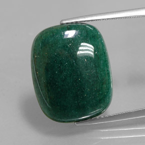 13.91 ct Green Aventurine Gemstone, Aventurine Gem in Cushion Cabochon Shape for Sale.