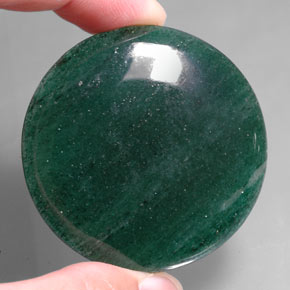 93.74 ct Green Aventurine Gemstone, Aventurine Gem in Round Cabochon Shape for Sale.