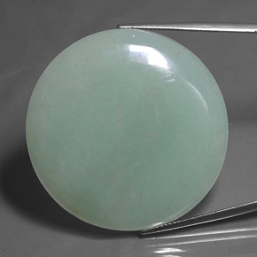 82.68 ct Green Aventurine Gemstone, Aventurine Gem in Round Cabochon Shape for Sale.