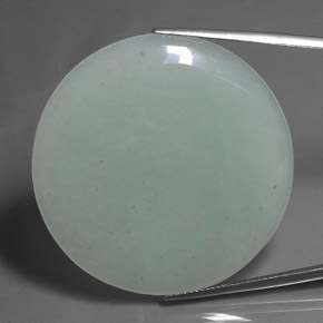 53.37 ct Green Aventurine Gemstone, Aventurine Gem in Round Cabochon Shape for Sale.