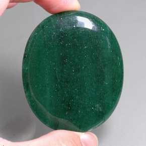 106.65 ct Green Aventurine Gemstone, Aventurine Gem in Oval Cabochon Shape for Sale.