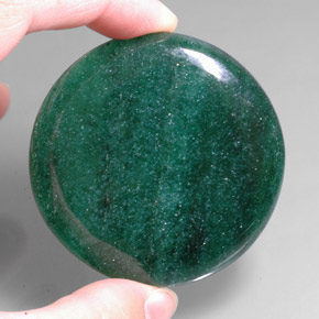 153.35 ct Green Aventurine Gemstone, Aventurine Gem in Round Cabochon Shape for Sale.