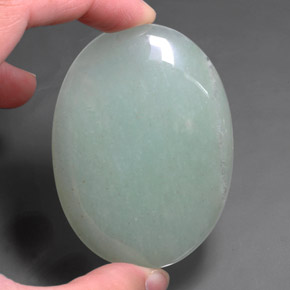 121.40 ct Green Aventurine Gemstone, Aventurine Gem in Oval Cabochon Shape for Sale.