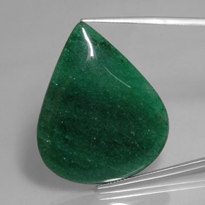 46.12 ct Green Aventurine Gemstone, Aventurine Gem in Pear Cabochon Shape for Sale.