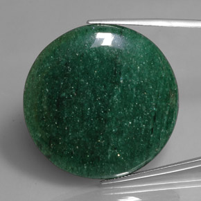 67.40 ct Green Aventurine Gemstone, Aventurine Gem in Round Cabochon Shape for Sale.