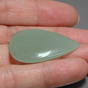 23.01 ct Green Aventurine Stone, Natural Aventurine in Pear Cabochon Shape for Sale