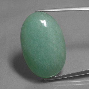 33.49 ct Green Aventurine Gemstone, Aventurine Gem in Oval Cabochon Shape for Sale.