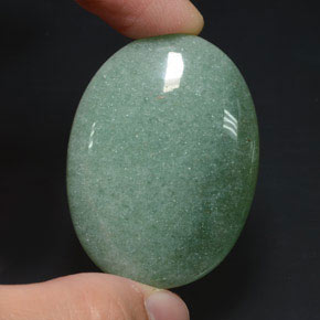 66.33 ct Green Aventurine Gemstone, Aventurine Gem in Oval Cabochon Shape for Sale.