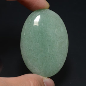 64.52 ct Green Aventurine Gemstone, Aventurine Gem in Oval Cabochon Shape for Sale.
