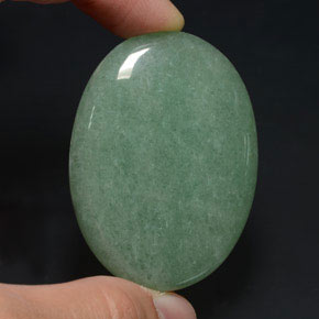 90.47 ct Green Aventurine Gemstone, Aventurine Gem in Oval Cabochon Shape for Sale.