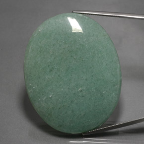 61.96 ct Green Aventurine Gemstone, Aventurine Gem in Oval Cabochon Shape for Sale.