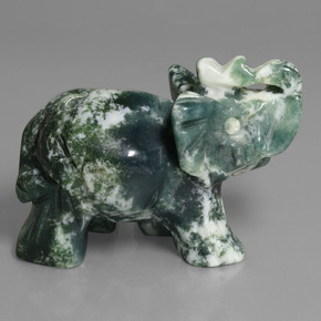 300.49 ct Green Aventurine Gemstone, Aventurine Gem in Carved Elephant Shape for Sale.