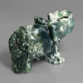 300.49 ct Green Aventurine Stone, Natural Aventurine in Carved Elephant Shape for Sale