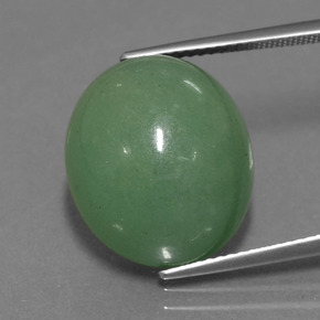 18.83 ct Green Aventurine Gemstone, Aventurine Gem in Oval Cabochon Shape for Sale.