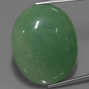22.77 ct Green Aventurine Gemstone, Aventurine Gem in Oval Cabochon Shape for Sale.